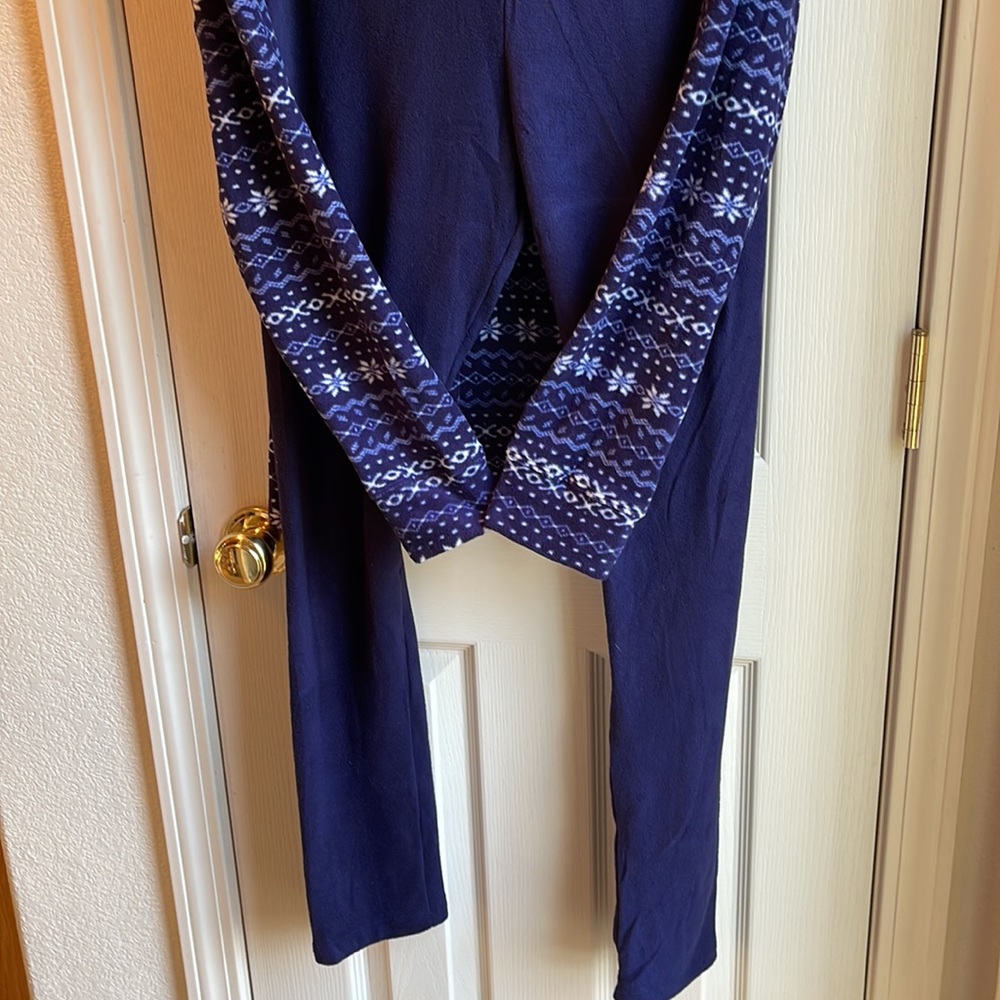 NWOT CLIMATE RIGHT FLANNEL BLUE/WHITE SNOW FLAKE PJ SET SZ XL